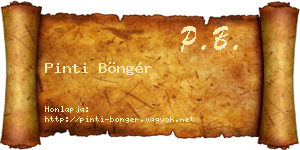 Pinti Böngér névjegykártya